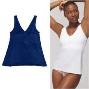 Soma Intimates White v-neck undershirt, shelf bra